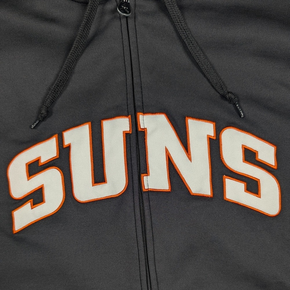 Phoenix Suns Hoodie Mens Large Black NBA Basketball Adidas Full Zip Sweatshirt - Picture 3 of 13